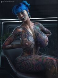 1girls 3d big_ass big_breasts big_thighs blue_hair breasts cd_projekt_red cheri_nowlin curvaceous curvy curvy_figure cybernetics cyberpunk cyberpunk_(series) cyberpunk_2077 female hips huge_ass huge_breasts huge_thighs large_ass large_breasts large_thighs light-skinned_female light_skin mature mature_female plague_of_humanity_(artist) slim_waist tattoo tattoos tattoos_everywhere thick thick_hips thick_legs thick_thighs thighs voluptuous waist wide_hips yakuza_tattoo