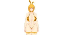 1girls big_breasts bikini bikini_bottom bikini_top blonde_female blonde_hair breasts bunny_ears half-dressed half_naked half_naked_female long_hair long_hair_female onlyrubez ponytail rwby solo_female yang_xiao_long