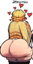 ass_cheeks ass_crack ass_focus ass_out big_booty big_butt blackwhiplash booty butt_cheeks butt_crack cellulite cropped cropped_image demon_slayer fat_ass focus_on_ass kimono pants_down zenitsu_agatsuma