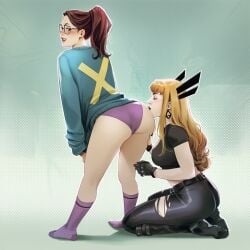2girls ai_generated big_ass big_breasts big_thighs breasts curvaceous curvy curvy_figure digital_media_(artwork) female hips hourglass_figure huge_ass huge_breasts huge_thighs kitty_pryde large_ass large_breasts large_thighs legs light-skinned_female light_skin magik_(illyana_rasputin) marvel marvel_comics mutant mutant_(marvel) phophopho shadowcat slim_waist sorceress thick thick_hips thick_legs thick_thighs thighs voluptuous waist wide_hips wide_thighs x-men yuri