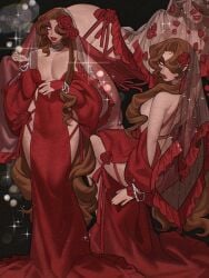 1boy brunette brunette_hair dress elegant eros_(krow07) femboy krow07 male