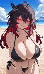 1female 1girl 1girls ahoge ai_generated ass beach beach_background big_ass big_boobs big_breasts big_butt big_butt_(female) big_tits bikini bikini_bottom bikini_top black_bikini black_bikini_bottom black_bikini_top black_hair black_side-tie_bikini boobs boobs_bigger_than_head boobs_focus breasts breasts_bigger_than_head breasts_focus busty busty_female butt cleavage clouds curvaceous curvaceous_body curvaceous_female curvaceous_figure curvaceous_hips curvaceous_thighs curvy curvy_body curvy_female curvy_figure curvy_hips day daytime evil_smile eyes eyes_glowing female female_only femme_fatale glowing_eyes glowing_red_eyes hair hair_between_eyes hair_ornament hips honkai_(series) honkai_impact_3rd hourglass_figure hourglass_figured_female hoyoverse image large_ass large_boobs large_breasts large_butt large_tits lips long_black_hair long_hair long_red_hair looking_at_viewer mature_body mature_female mature_woman mihoyo ocean pawg phat_ass plump_ass plump_boobs plump_breasts plump_butt plump_hips plump_thighs plump_tits red_eyes red_eyes_female red_hair sand seele_vollerei seele_vollerei_(starchasm_nyx) sexy sexy_female side-tie_bikini solo solo_female sweating sweating_female thighs tits tits_bigger_than_head tits_focus two-tone_hair veliona voluptuous voluptuous_female voluptuous_woman water wide_hips