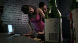 3d ai ai-created ai_art ai_generated ass ass_shake bare_shoulders black_hair breasts brown_eyes brown_skin canon cleavage collarbone dress female forced forced_sex grand_theft_auto grand_theft_auto:_the_ballad_of_gay_tony grand_theft_auto_iv headphones joni_(gta) leaning leaning_forward leaning_to_the_side long_hair looking_down looking_up luis_lopez male male/female minidress pink_clothing pink_dress sex small_breasts standing suit vaginal_penetration video_games white_skin wine wine_bottle wine_glass wristwatch