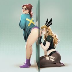 2girls ai_generated big_ass big_breasts big_thighs breasts curvaceous curvy curvy_figure digital_media_(artwork) female hips hourglass_figure huge_ass huge_breasts huge_thighs kitty_pryde large_ass large_breasts large_thighs legs light-skinned_female light_skin magik_(illyana_rasputin) marvel marvel_comics mutant mutant_(marvel) phophopho shadowcat slim_waist sorceress thick thick_hips thick_legs thick_thighs thighs voluptuous waist wide_hips wide_thighs x-men yuri