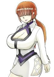 1girls big_breasts boob_window huge_breasts king_of_fighters light-skinned_female light_skin long_hair pale-skinned_female pale_skin ponytail red_hair shermie_(kof) twintails voluptuous voluptuous_female