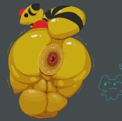 absurd_res ampharos anthro anus balls big_balls big_butt butt colored generation_2_pokemon genitals hi_res huge_balls huge_butt hyper hyper_balls hyper_butt hyper_genitalia igotsoul male nintendo nude oil pokemon pokemon_(species) puckered_anus puffy_anus solo