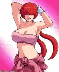 1girls big_breasts foxander foxanderart foxanderrenewal huge_breasts king_of_fighters light-skinned_female light_skin long_hair pale-skinned_female pale_skin ponytail red_hair shermie_(kof) thick twintails voluptuous voluptuous_female
