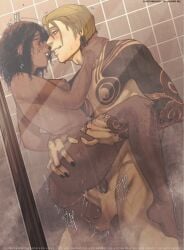 1boy1girl balls ballsack big_penis breasts breasts_out cock dark-skinned_female dark_skin dominant domination enjin_(gachiakuta) gachiakuta huge_cock itsonlynsfw maledom penis penis_in_pussy rough_sex sex shower shower_sex showering standing standing_on_one_leg standing_sex submission submissive submissive_female thick_legs thick_thighs tits tits_out vaginal_insertion vaginal_penetration vaginal_sex wide_hips wide_thighs