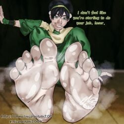 avatar_the_last_airbender dominant_female domination feet feet_fetish humillation toph_beifong