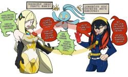 age_difference blonde_hair body_swap carmine_(pokemon) curvaceous drooling huge_ass huge_breasts identity_theft lusamine_(pokemon) manaphy multicolored_hair nintendo older_female open_mouth pokemon pokemon_sm pokemon_sv pokemon_usm saliva shocked smirk smug thick_thighs tongue_out younger_female