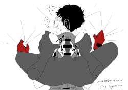 akira_kurusu gay joker_(persona) male male/male male_only persona persona_5 ren_amamiya shoulderblades yaoi