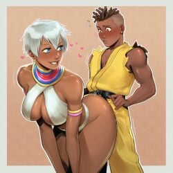 1boy 1boy1girl 1girls african african_female ai_generated ass big_ass big_breasts breasts brown-skinned_female brown_body brown_skin bust busty capcom chest curvaceous curvy curvy_figure dark-skinned_female dark_skin digital_media_(artwork) dry_humping elena_(street_fighter) female grinding grinding_through_clothes hips hourglass_figure huge_ass huge_breasts large_ass large_breasts legs male older_female outercourse phophopho sean_matsuda slim_waist straight street_fighter teasing thick thick_hips thick_legs thick_thighs thighs voluptuous waist white_hair wide_hips younger_male