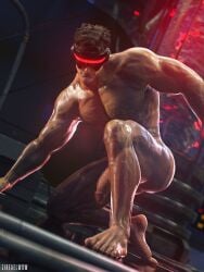 3d 3d_(artwork) 3d_model ass balls bara biceps brown_hair cock completely_nude cyclops_(marvel_rivals) cyclops_(x-men) dick feet glowing_eyes kneeling male male_only marvel marvel_rivals muscles muscular muscular_male naked naked_male nose nude nude_male oiled oiled_skin older_male pecs penis scott_summers solo solo_focus visor x-men zireael