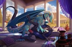 2026 4_toes balls blue_body blue_fur blue_wings bodily_fluids claws collar collar_only dart_(frstr4706) detailed_background dragon duo entwined_tails eriada1992_(artist) eye_contact feet female female_feral feral feral_on_feral fur furred_dragon furred_scalie genital_fluids genitals greece grey_body grey_scales hi_res holding_leash holding_object horn karukuji knot knotted_penis leaking_precum leash leashed_collar long_tail looking_at_another looking_pleasured lying male male/female male_feral markings membrane_(anatomy) membranous_wings multicolored_body multicolored_fur mythological_creature mythological_scalie mythology nude on_ground on_side open_mouth pawpads penetration penile penile_penetration penis penis_in_vagina pillow pink_tongue precum red_penis scales scalie sex striped_body striped_markings stripes tail tail_coil teeth toe_claws toes tongue tongue_out vaginal vaginal_penetration valiamoonseer volcano white_balls white_body white_fur wings