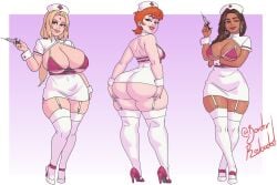 2d ass big_breasts borderreloaded breasts bubble_butt busty cartoon_network crossover dexter's_laboratory dexter's_mom female female_focus female_only front_view hanna-barbera hourglass_figure marvel marvel_comics milf naruto_(series) nurse nurse_cap nurse_uniform rear_view rio_morales skimpy skimpy_clothes spider-man_(series) tagme thick_thighs tsunade wide_hips