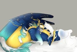 aquatic balls balls_expansion big_balls big_penis bodily_fluids cum cum_on_ground dragon ejaculation excessive_cum excessive_genital_fluids exhausted expansion fallan_waltamuri feral genital_expansion genital_fluids genitals growth hi_res huge_balls huge_penis hyper hyper_balls hyper_genitalia hyper_penis kinkydream looking_pleasured lying_on_penis male mythological_creature mythological_scalie mythology penis penis_expansion scalie solo