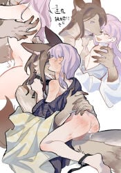 abdominal_bulge anon_chihaya anthro anthro_penetrating anthro_penetrating_female anthro_penetrating_human bang_dream! breasts canid canine chinese_text female female_(lore) female_human female_on_anthro female_penetrated fox hi_res human human_on_anthro human_penetrated ichinose_soyo intersex intersex/female intersex_anthro intersex_on_human intersex_penetrating intersex_penetrating_female intersex_penetrating_human interspecies kemono mammal penetration sex size_difference small_breasts text unknown_artist