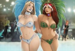 2girls ai_generated anna_marie big_ass big_breasts blonde_female blonde_hair breasts curvaceous curvy curvy_figure digital_media_(artwork) emma_frost female hellfire_club hips homo_superior hourglass_figure huge_ass huge_breasts large_ass large_breasts legs light-skinned_female light_skin marvel marvel_comics mature mature_female multicolored_hair mutant mutant_(marvel) phophopho rogue_(x-men) round_ass slim_waist thick thick_hips thick_legs thick_thighs thighs voluptuous waist white_queen wide_hips x-men