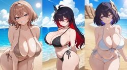 3girls ai_generated ass beach beach_background big_ass big_boobs big_breasts big_butt big_butt_(female) big_tits bikini bikini_bottom bikini_top black_bikini black_bikini_bottom black_bikini_top black_hair black_side-tie_bikini blue_eyes blue_eyes_female blue_hair_female boobs boobs_bigger_than_head breasts breasts_bigger_than_head brown_bikini brown_hair busty busty_female butt curvaceous curvaceous_body curvaceous_female curvaceous_figure curvaceous_hips curvaceous_thighs curvy curvy_body curvy_female curvy_figure curvy_hips eyes female female_focus female_only femme_fatale hair hair_between_eyes hair_ornament hips honkai_(series) honkai_impact_3rd hourglass_figure hourglass_figured_female hoyoverse image lantern_(honkai_impact) large_ass large_boobs large_breasts large_butt large_tits lips long_black_hair long_hair long_red_hair looking_at_viewer mature_body mature_female mature_woman mihoyo multiple_females multiple_girls ocean pawg phat_ass plump_ass plump_boobs plump_breasts plump_butt plump_hips plump_thighs plump_tits red_eyes red_eyes_female red_hair seele_vollerei seele_vollerei_(starchasm_nyx) sexy sexy_female short_black_hair short_brown_hair short_hair side-tie_bikini side_tie_bikini sideboob sunset thighs tits tits_bigger_than_head two-tone_hair veliona voluptuous voluptuous_female voluptuous_woman white_bikini white_bikini_bottom white_bikini_top white_side-tie_bikini wide_hips