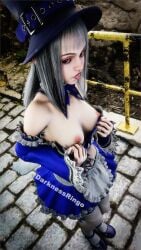 3d breasts breasts_out capcom darknessringo female female_focus female_only flashing flashing_breasts ingrid_(capcom) pale-skinned_female pale_skin skimpy skimpy_clothes street_fighter tagme