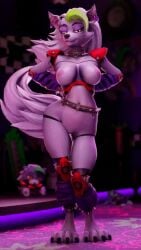 3d animated big_breasts breasts five_nights_at_freddy's fnaf furry furry_female mayosplash paws pussy roxanne_wolf_(fnaf) roxanne_wolf_(mayosplash) solo tail_motion