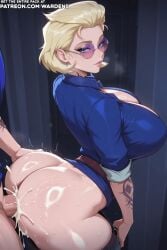 1girl 1girls ai_generated blonde_hair boobs breasts female female_focus genderbend genderbent genderswap genderswap_(mtf) girl league_of_legends league_of_legends:_wild_rift lips locke makeup milf riot_games rule_63 short_hair stable_diffusion tagme tits uncensored wardens watermark