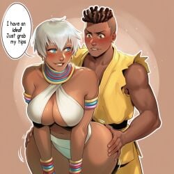 1boy 1boy1girl 1girls african african_female ai_generated ass big_ass big_breasts breasts brown-skinned_female brown_body brown_skin bust busty capcom chest curvaceous curvy curvy_figure dark-skinned_female dark_skin digital_media_(artwork) elena_(street_fighter) female hips hourglass_figure huge_ass huge_breasts large_ass large_breasts legs male older_female phophopho sean_matsuda slim_waist straight street_fighter thick thick_hips thick_legs thick_thighs thighs voluptuous waist white_hair wide_hips younger_male