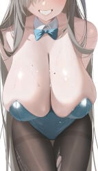 1girls asuna_(blue_archive) asuna_(bunny)_(blue_archive) big_breasts blue_archive breasts bunnysuit female millennium_science_school_student mm_(mhm2592) sweat