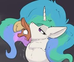 blonde_hair brown_body equid equine female friendship_is_magic hair hasbro hi_res horn mammal multicolored_hair my_little_pony mythological_creature mythological_equine mythology oral_vore princess_celestia_(mlp) purple_eyes sarek_aran_desian swallowed_alive swallowing unicorn unicorn_horn vore white_body