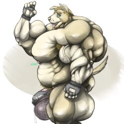 1:1 5_fingers anthro armpit_hair ass balls barazoku beard belly biceps big_balls big_bulge big_muscles big_pecs big_penis biped blonde_armpit_hair blonde_beard blonde_eyebrows blonde_facial_hair blonde_hair blonde_pubes blue_eyes bodily_fluids body_hair bulge canid canine canis claws clothed clothed_anthro clothed_male clothing countershade_arms countershade_face countershade_fur countershade_legs countershade_torso countershading deltoids detailed_bulge digital_media_(artwork) domestic_dog eyebrows facial_hair finger_claws fingerless_gloves fingers fishnet_clothing fishnet_underwear fur genital_fluids genital_outline genitals gesture gloves grey_clothing grey_gloves grey_handwear grey_jockstrap grey_underwear hair handwear happy huge_balls huge_bulge huge_muscles humanoid_genitalia humanoid_hands humanoid_penis hyper hyper_muscles jockstrap looking_aside looking_at_viewer male male_anthro mammal manly musclegut muscular muscular_anthro muscular_male nipples oldshep open_mouth open_smile pecs penis penis_base penis_outline pink_balls pink_nipples pink_penis pink_tongue pit_bull portrait precum precum_through_clothing precum_through_jockstrap precum_through_underwear pubes quads shaded side_view signature simple_background smile smiling_at_viewer solo standing sweat tail tan_body tan_fur teeth text text_on_clothing text_on_jockstrap text_on_underwear three-quarter_portrait tongue tongue_out topless topless_anthro topless_male triceps tybalt_shaw underwear vein veiny_muscles waving waving_at_viewer wet wet_clothing whisker_spots white_background