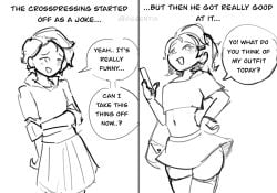 1boy crossdressing femboy joke male text_bubble vissentia