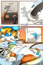 air_inflation air_pump air_valve animate_inanimate anthro apode comic draconcopode duo flustered flustered_male forced forced_inflation genitals hi_res hose hose_inflation inflatable inflation inflation_valve kooper_(koopershiba) legless living_inflatable male male/male misscrex naga penis pool_toy serpentine