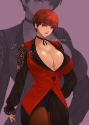 1girls bbw big_breasts brown_skin busty choker cleavage clothed clothing dark-skinned_female dark_skin ear_piercing earrings female female_focus female_only fully_clothed hi_res high_resolution highres hips hourglass_figure huge_breasts inner_sideboob jacket jewelry king_of_fighters kof large_breasts legwear lips lipstick long_skirt looking_at_viewer makeup mature mature_female messy_hair milf oppai pantyhose parted_lips perky_breasts pink_eyes pink_lips pink_lipstick pinup red_hair short_hair sk31450 skimpy skimpy_clothes skimpy_dress skirt snk solo solo_female solo_focus tan_skin the_king_of_fighters tomboy very_high_resolution vice_(kof) voluptuous voluptuous_female wide_hips