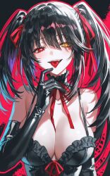 1girls date_a_live female latex solo tokisaki_kurumi tongue tongue_out