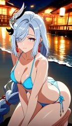 ai_generated ass bkai genshin_impact sexy shenhe_(genshin_impact)