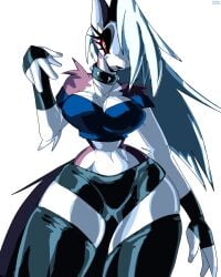 big_breasts big_butt clothed clothing furry furry_female furry_only hellhound helluva_boss loona loona_(helluva_boss) rhalhan sexy_eyes sexy_pose tagme thick_thighs wolf