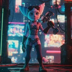 ai_generated anthro female female_only furry furry_only lombax panties ratchet_and_clank rivet_(ratchet_and_clank) underwear
