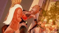 1boy 1girls 3d aether_(genshin_impact) almost_naked animated big_breasts big_penis blonde_hair fat_ass female genshin_impact gloves holding koikatsu long_hair maledom mihoyo muscular taf4mad thick_thighs vaginal_penetration vaginal_sex yoimiya_(genshin_impact)