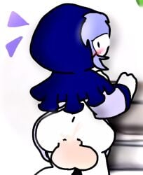 anal ass blue_hair blue_turban blush bodily_fluids clothing cookie_(touhou) cum cum_in_ass cum_inside deasdeas female flour genital_fluids genitals hair headgear headwear human ichirin_kumoi komugiko_(cookie) male male/male mammal not_furry penis religious_clothing religious_headwear sex touhou turban
