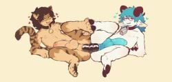2025 anal anal_masturbation anal_sex anthro anthro_on_anthro aricanruka bell bell_collar bovid caio_(lucaarts) canid caprine collar dildo double_dildo double_dildo_in_ass duo eyewear fur genitals glasses goat heart_symbol hooves horn humanoid_genitalia humanoid_penis inner_ear_fluff looking_pleasured male male/male mammal masturbation medial_ringed_dildo mutual_masturbation nipples pawpads penetration penis ruka_(aricanruka) sex_toy striped_body striped_fur stripes tail tuft white_body white_fur