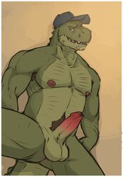 alligator amwulf balls clayton_(amwulf) erection hat male male_only nipples penis reptile scalie solo