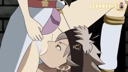 1boy 1girls 2d 2d_animation animated asta_(black_clover) black_clover cunnilingus female femdom forced_cunnilingus handjob lewdworlds longer_than_30_seconds male noelle_silva shorter_than_one_minute sound tagme video