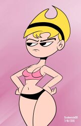 1girls bare_midriff bikini bikini_bottom bikini_bottom_only bikini_only bikini_top bikini_top_only black_bikini_bottom blonde_hair boobs breasts female female_only female_solo headband mandy_(billy_and_mandy) pink_bikini pink_bikini_only pink_bikini_top scobionicle99 short_blonde_hair short_hair solo solo_female solo_only tattoo_removed the_grim_adventures_of_billy_and_mandy