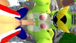 3d animated anthro anthro_on_anthro anthro_penetrated anthro_penetrating anthro_penetrating_anthro big_penis bouncing_breasts silvertilver sonic_(series) sonic_the_hedgehog sound_warning surge_the_tenrec tagme tongue_out vaginal_penetration video