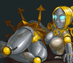 aka6 blonde_hair blue_eyes breasts doll_joints female league_of_legends orianna panties robot_girl