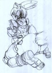 1girls anal anal_sex emotionless emotionless_female emotionless_sex female knifejoker2205 large_penis original original_character pencil_(artwork) rabbit_ears rabbit_girl rabbit_tail robot robot_girl sketch tagme