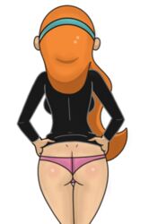 1girls alpha_channel ass back_view bottomless danny_phantom female female_only for_sticker_use freeman2 headband human jazz_fenton nickelodeon no_background orange_hair pink_panties png solo sticker_template thong transparent_background transparent_png