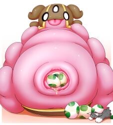 absurd_res ambiguous_gender anal anal_birth anthro anus bboing birth domestic_cat duo egg felid feline felis feral gastrodon generation_4_pokemon hatching hi_res lying mammal nintendo on_back oviposition pokemon pokemon_(species) size_difference tongue tongue_out