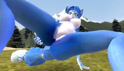 1girls 3d 3d_(artwork) ass ass blue_body blue_fur blue_hair blue_skin breasts breasts female female female_only fox fox_girl foxgirl furry furry_ass furry_only genitals krystal krystal_(star_fox) nintendo pussy showing_pussy star_fox vagina warfaremachine