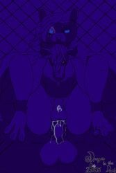 anal anal_sex anatomically_correct animal_genitalia anthro ass balls big_balls big_butt big_penis black_penis blacklight blue_eyes blue_hair blue_penis bodily_fluids chastity_cage chastity_device damien_calypso dark_body dark_fur dragon dragon_in_the_dark drooling duo erection eye_paint eyebrow_slit eyebrows felid folded full_nelson fur genital_fluids genitals gynomorph hair hi_res intersex intersex/male kaisen_zeta(dragoninthedark) looking_at_viewer looking_pleasured makeup male mammal mascara multicolored_body muscular muscular_anthro mythological_creature mythological_scalie mythology nude pantherine penetration penis precum precum_through_chastity_cage raised_tail red_hair running_makeup running_mascara saliva scalie smile smiling_at_viewer smirk smirking_at_viewer stomach_bulge tail tongue tongue_out yellow_eyes